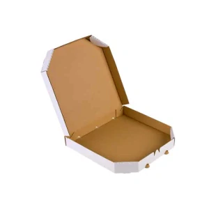 Pizza krabica biela s koseným rohom 26 x 26 x 3cm / 100 ks